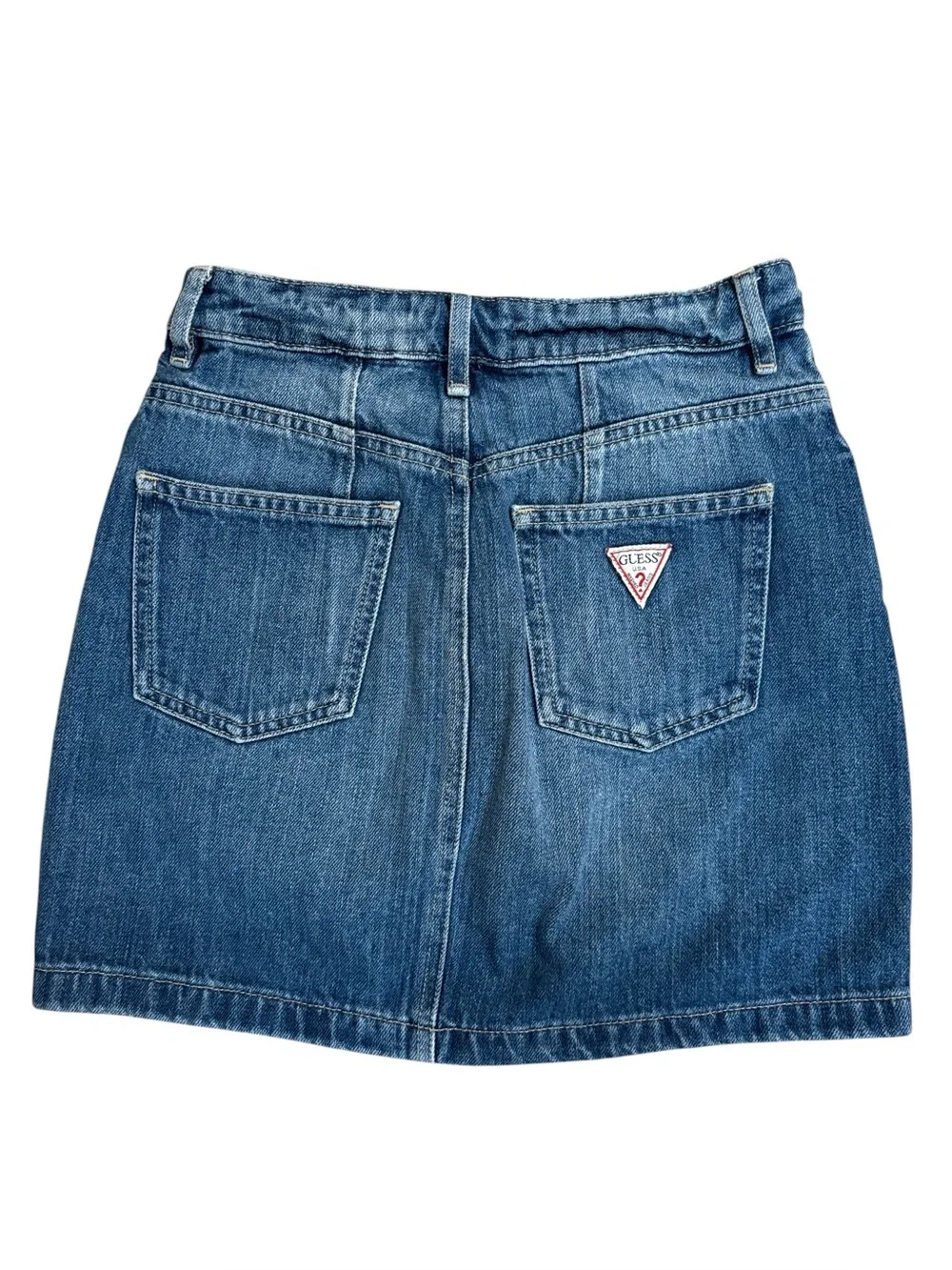 Guess Jeans Vintage Blue Denim Jean Skirt Y2K Size 25 Style W71D77D2LX0